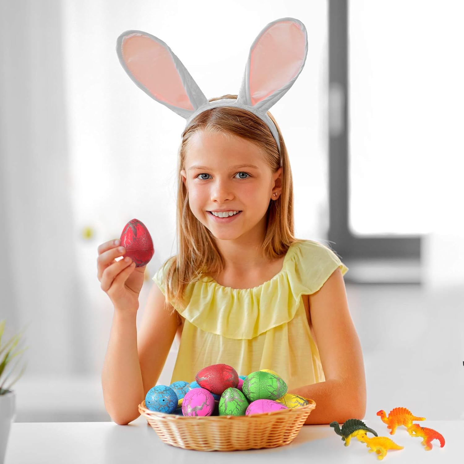 24 Pieces Large Hatching Dinosaur Eggs Toy Growing Pet Huge Dinosaur Egg in Water Easter Hunt Eggs Gifts for Boys and Girls Party Favor Supplies, Colorful Crack: Toys & Games