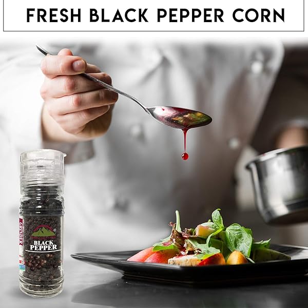 HIMALAYAN CHEF BLACK PEPPER GLASS GRINDER-1.76OZ