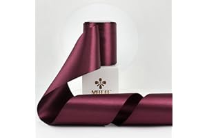 MEEDEE Lux Double Faced Satin Ribbon - 3 Inch Wide Burgundy Christmas Ribbon by 10 Yards for Christmas Tree, Weddings, Flower Bouquets, Wreath Bow Making