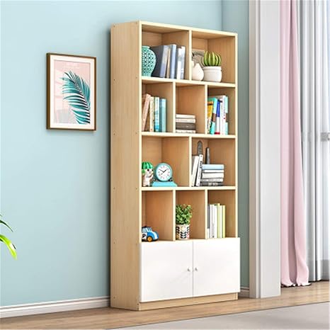 Amazon 本棚 書棚 収納棚 ドアの本棚棚のドアの上陸のシンプルな学生の本棚の組み合わせ狭いスロット収納キャビネット研究家 キッチンラック フラワースタンド 飾り棚 リビング収納 リビング 書斎 寝室 オフィス 色 White Size 0x24x100cm オープンシェルフ