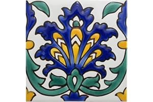 Casablanca Market MT001 Mediterranean Ceramic Andalusia Decorative Tile, Blue