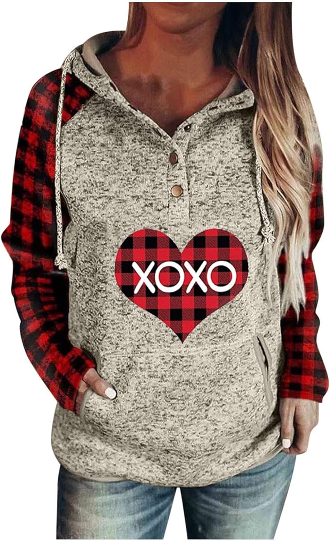 Valentines Day Women Hoodies Sweatshirts Graphic Long Sleeve Pullover