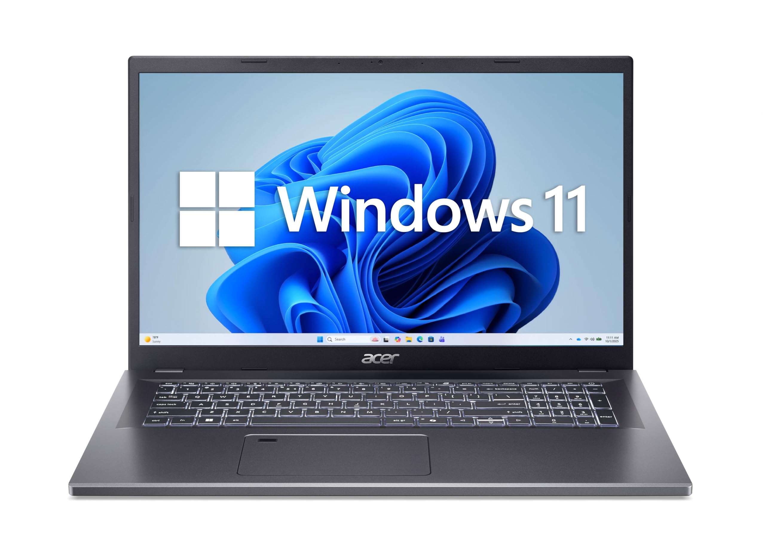Acer Aspire 17 (A17-51M-51UJ) Laptop, 17" FHD IPS Display, Intel Core 5 120U, 16 GB RAM, 512 GB SSD, Intel Grafik, Windows 11, QWERTZ Tastatur, grau