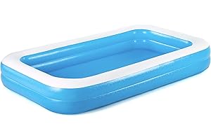 H2OGo H2O GO 54150E Rectangular Inflatable Set, 10ft x 18in | Above Ground Pool, Blue