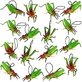 Mukum 16 Pcs Plastic Grasshoppers - Kids' Plastic Insect Figures, Fake Bugs, Green, Easter Party Favors, Tropical Character Toys for Insect Themed Party, Children, Boy, Girl