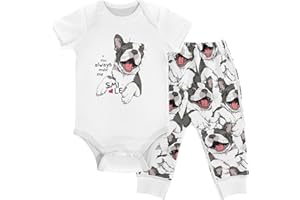 vvfelixl Baby Pants Sets Cute Dogs Puppy Short Sleeve Baby Clothes For Boys Girls 0-24 Months