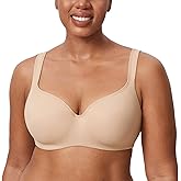 DELIMIRA Women's Balconette Bra Full Coverage Plus Size Tshirt Underwire Back Smoothing Seamless Bras