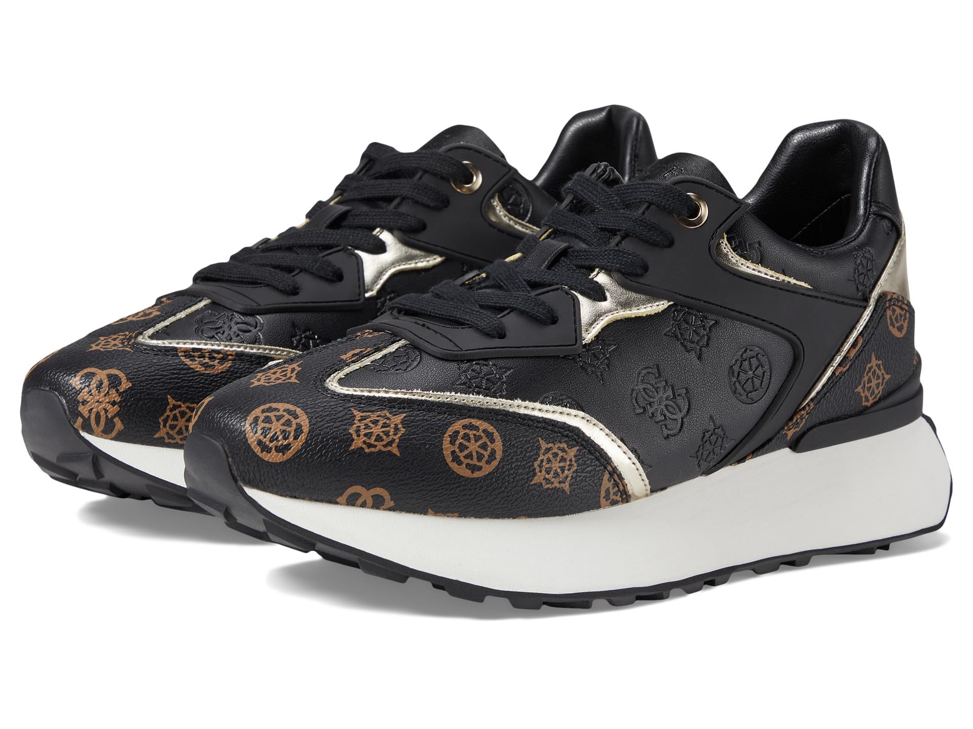Guess Women’s Luchia Sneaker, Black Multi, 5.5