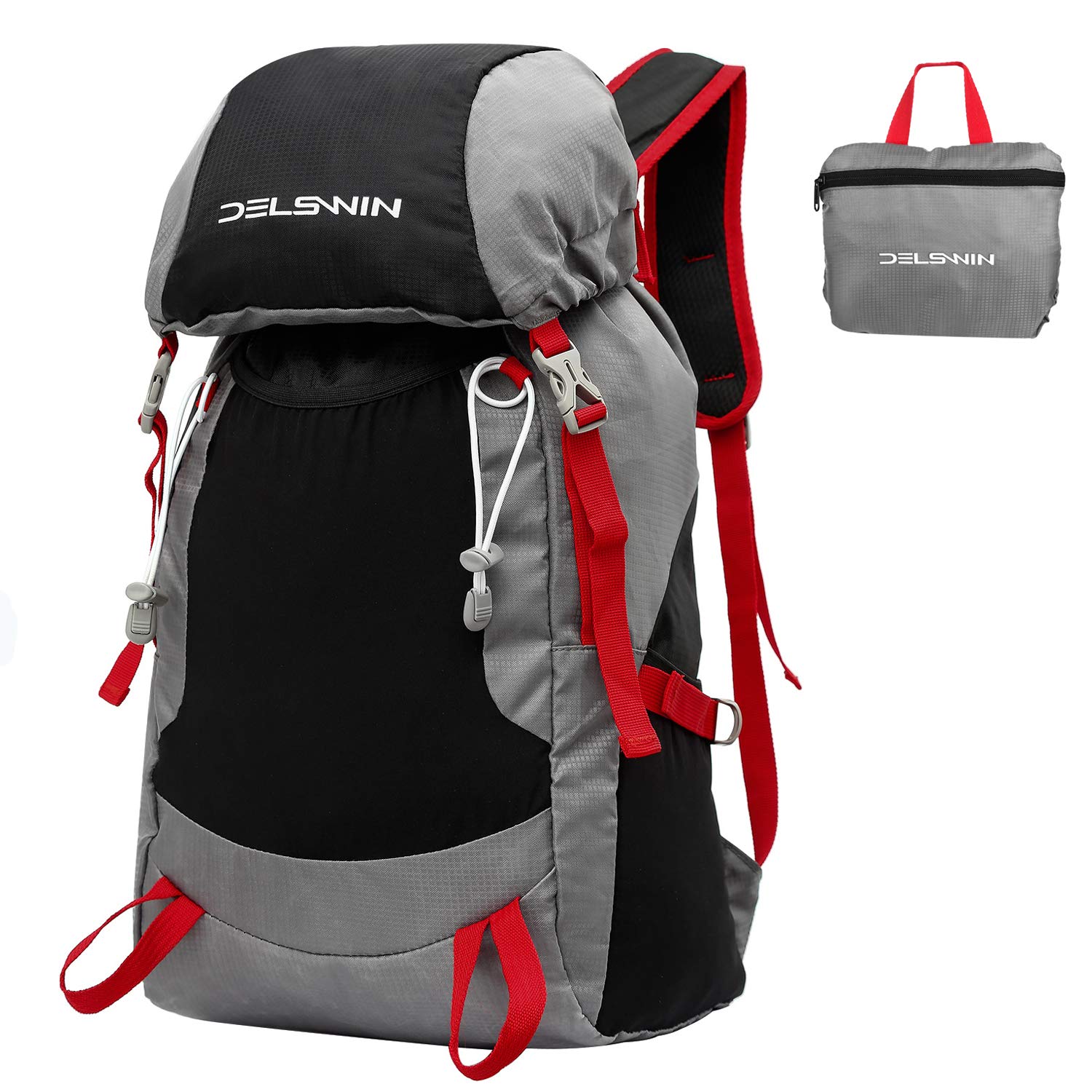 DELSWIN Waterproof Hiking Trekking Backpack 35L Lightweight Outdoor Folding Travel Daypack for Women Men