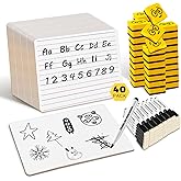 Ohuhu Small White Boards for Kids, 40 Pack, 9 x 12 Inch Mini Whiteboards for Students, Teacher &Classroom, Double Sided Lined