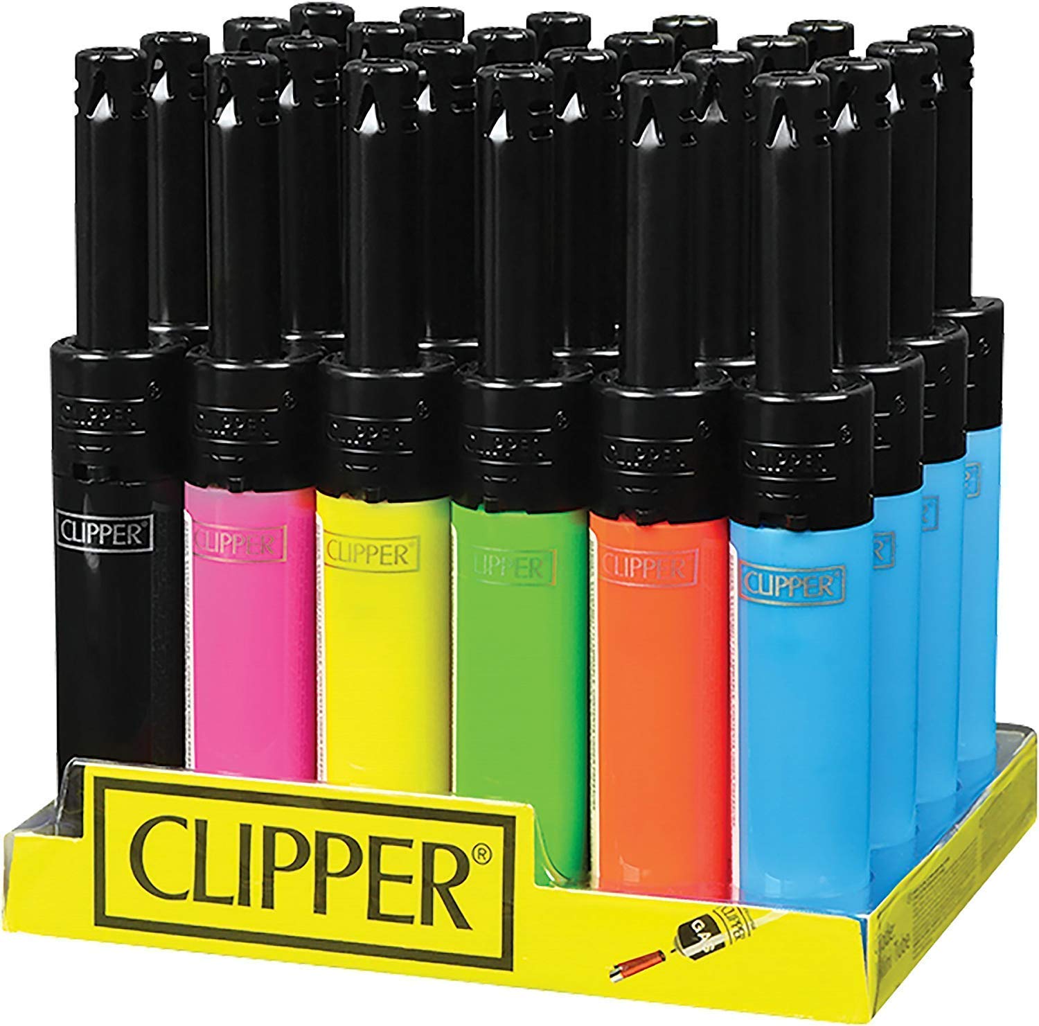 Clipper Lighter Mini Tube Utility Butane Refillable Lighter with Adjustable Flame (24 Count)