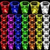 mishunyus 40 Pcs Glow Party Cups,16 oz Plastic Cup Favors for Neon Party Supplies Decoration,Glow In The Dark Cups Neon Party,20th 30th 40th 50th 60th Birthday Party, 7 Colors