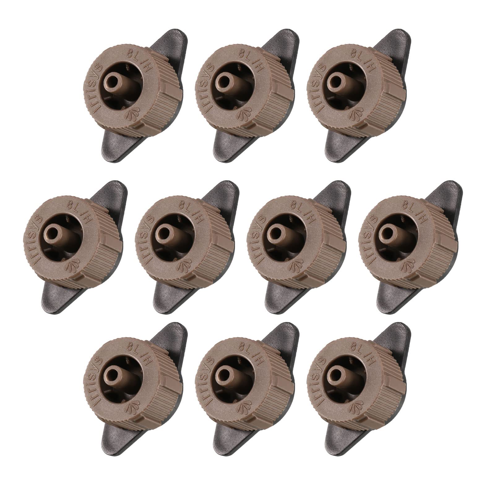 METALLIXITY Pressure Compensating Dripper, (2 Gallon Per Hour) 15Pcs, Plastic Irrigation Drip Emitters - for Watering Garden Lawn Plants, Black Brown