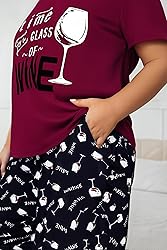 Vozanet Women's Pajama Sets Short Sleeve with Long