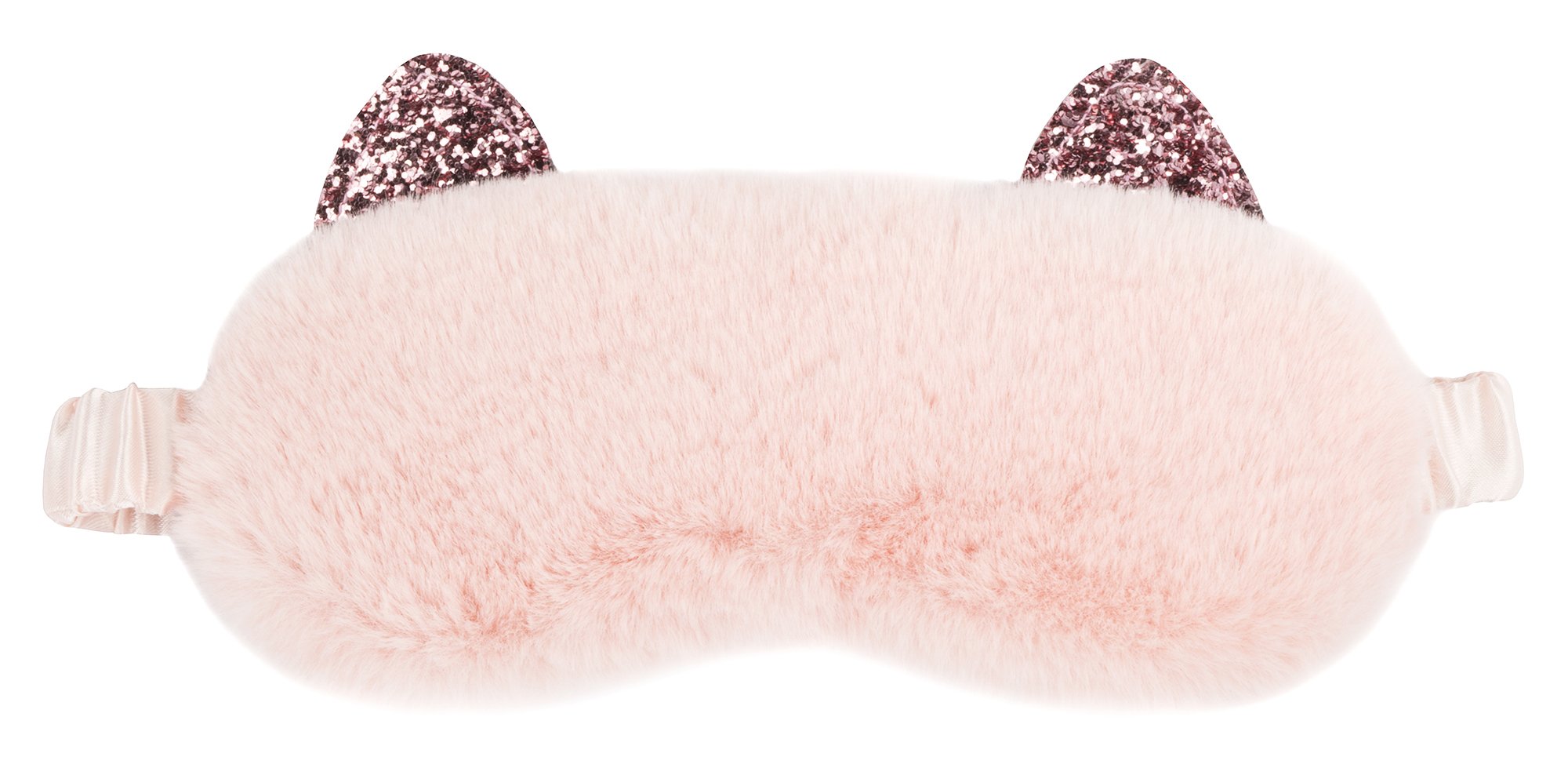 Vivid Hue Womens Sleep Mask Plush Cat Sleeping Mask Blindfold Travel Nap Night (Pink)