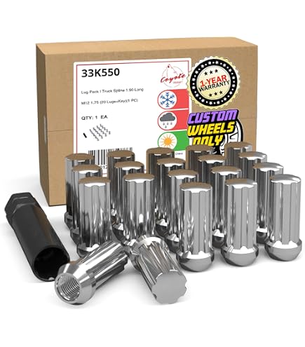 20x Bulge Acorn Lug Nuts – 12x1.75 Thread, Chrome – Fits Ford, EXC