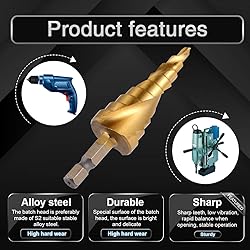 KATUR Step Drill Bit Two Large HSS Spiral Flutes