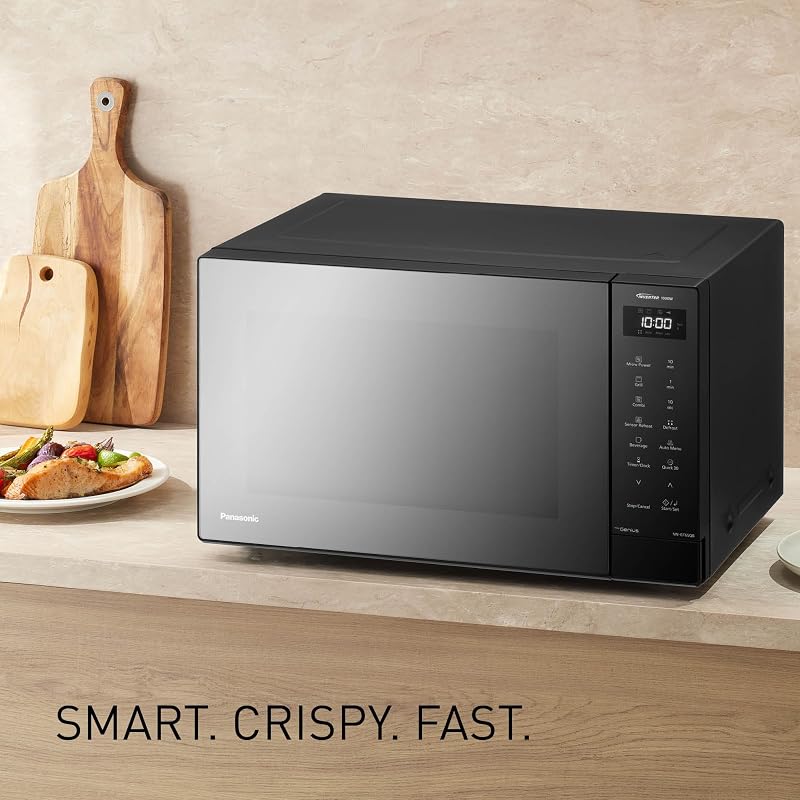 NN-GT65QBEPG 31 L Four à Micro-Ondes Combiné, 1 000 W, Cuisson Combinée, 7 Niveaux de Puissance, Décongélation Turbo, LED, Plateau Tournant, Noir