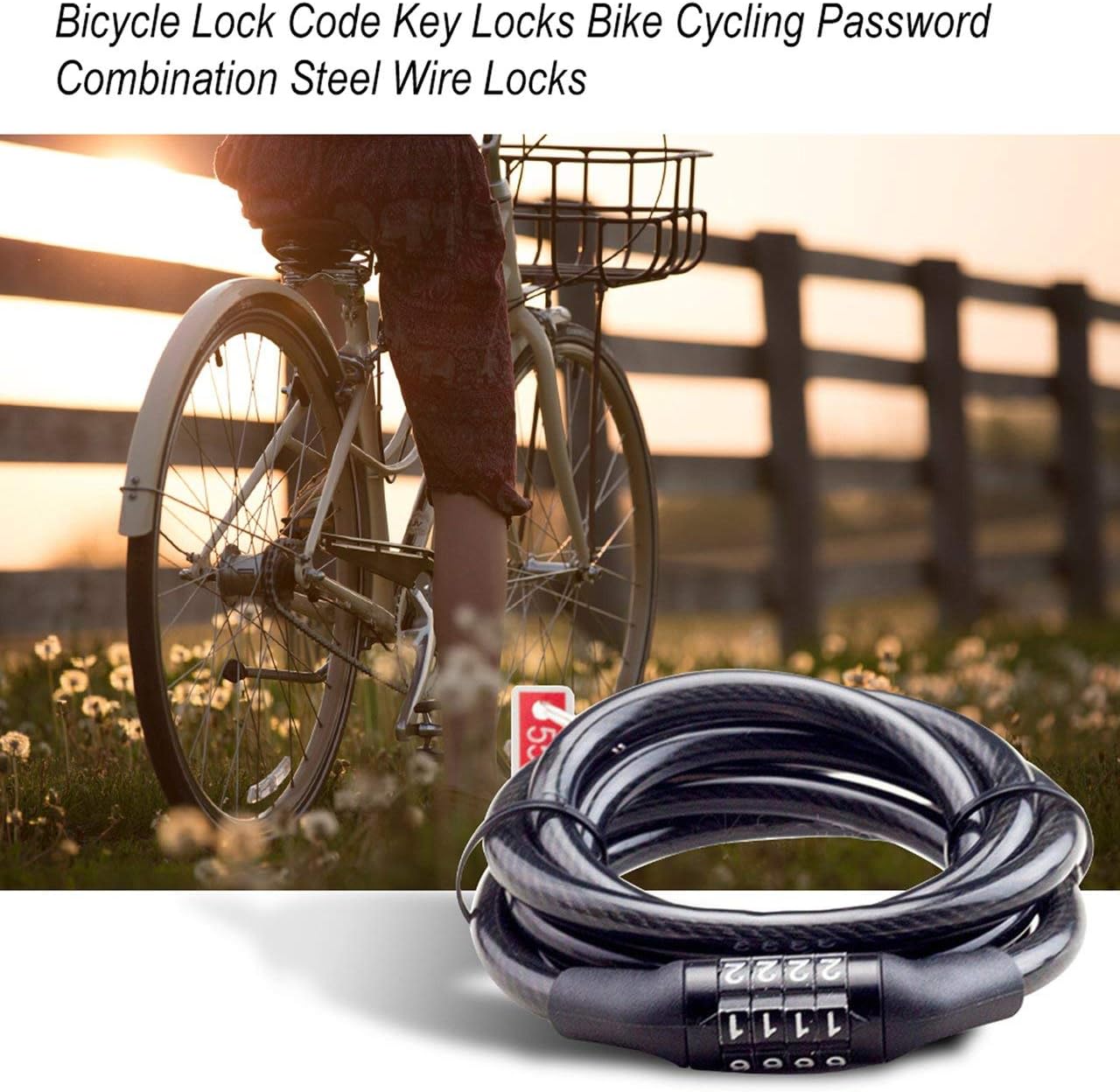 Jasnyfall Bicycle Lock Code Key Locks Bike Cycling Password Combination Security Steel Wire Locks Bicycle Accessories Black Accessories Locks Clinicadelpieaitanalopez Com