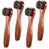 4 Pcs Horsehair Shine Shoes Brush Kit Polish Dauber