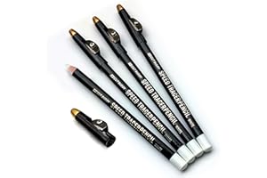 The Cut Buddy White Speed Tracer Barber Pencil 4-Pack with Sharpener, Outline Beard & Hairline Before Trimming, for All Skin Types