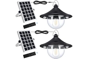 AUZEV Solar Barn Lights Indoor Outdoor Shed Light Solar Powered with Remote & Motion Sensor, Waterproof Solar Hanging Pendant Lamp for Porch, Inside Home, Farmhouse, Gazebo, Chicken Coop, Daytime Available