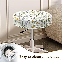 LJMKZJN Watercolor Floral Print Bar Stool Covers