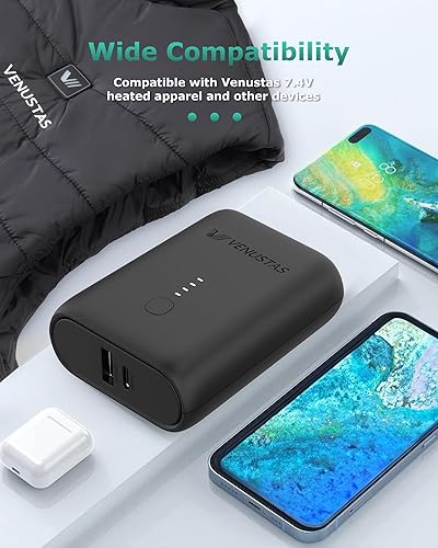 Venustas Ultra-Compact Battery For Heated Vests & Jackets - 7.4V Power Bank