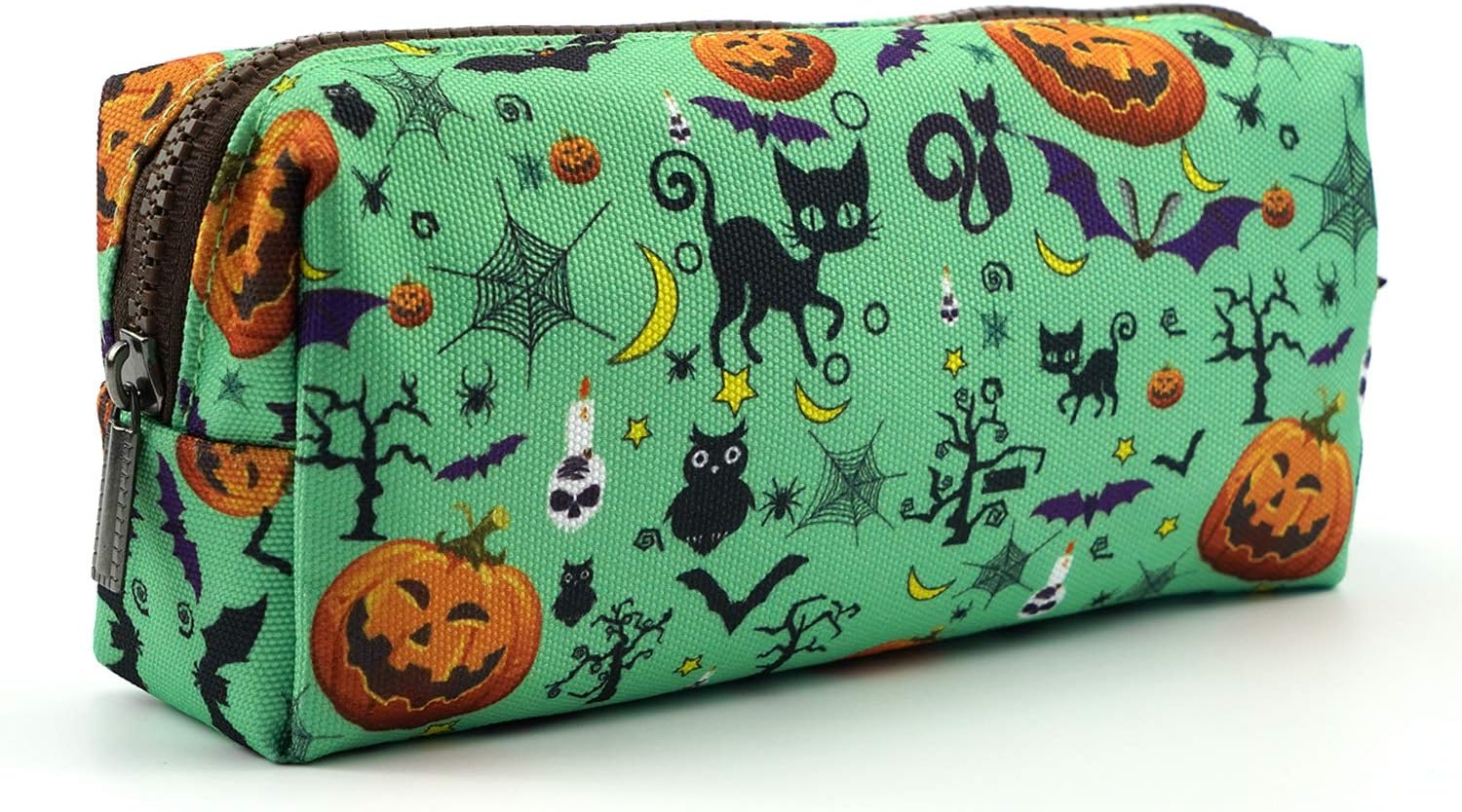 LParkin Halloween Canvas Pencil Case Pen Bag Pouch Stationary Case Makeup Cosmetic Bag, Blue