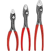 KNIPEX Tools 00 20 06 US4 3 Pc TwinGrip Pliers Set, Plastic Dipped (6", 8", 10")