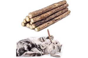 WoLover 10 PCS Cat Catnip Sticks, Natural Matatabi Silvervine Sticks - Cleaning Teeth Molar Tools Kitten Chew Toy Natural Catnip Cats Toy