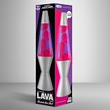 Lava Lamp 2121 Pink Wax Purple Liquid Silver Base Cap 14.5 in Motion Lamp view 6
