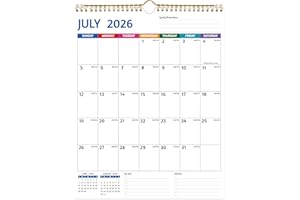 BOWCUK 2025-2026 Wall Calendar – Run Now to Decmber 2026, 14.5'' x 11.5'', 2026 Monthly Calendar for Wall with Large Blocks, Thick Paper, Holidays, To-do ＆ Notes, Great for Organizing