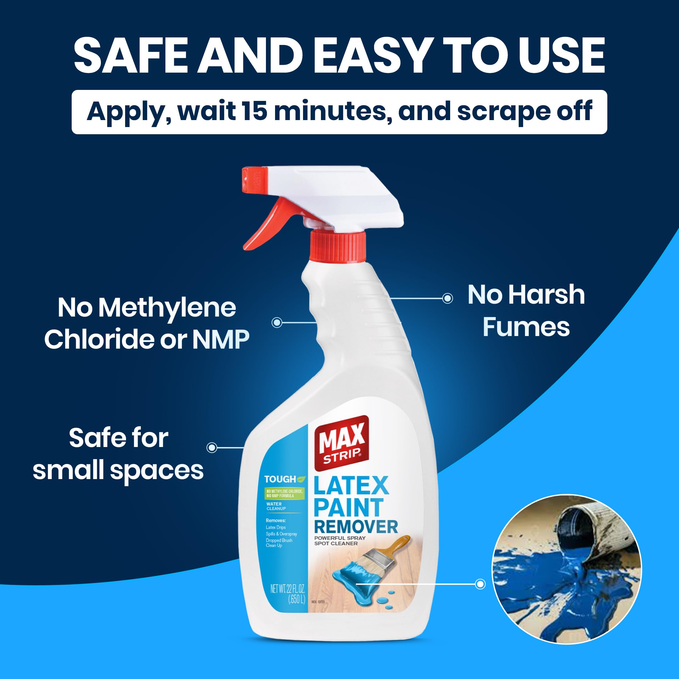 Fast Over Spray Mua Latex Paint Remover 22oz | Fast-Acting Water-Based Formula | Safely ...