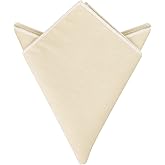 Elerevyo Men's Cotton Handkerchiefs Classic Solid Color Pocket Squares for Formal Suit