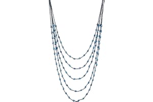 Xalroco Long Layered Necklace for Women Trendy Colorful Boho Chunky Crystal Beaded Jewelry Womens Dainty Statement Fashion Necklaces Costume Bead Strand Necklace