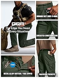 CQR Men's Tactical Pants, Water Resistant Ripstop