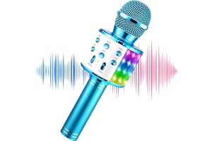 Castaroud Kids Microphone, Bluetooth Wireless Karaoke Microphone, Portable Karaoke Machine with LED Lights for Kids and Adult