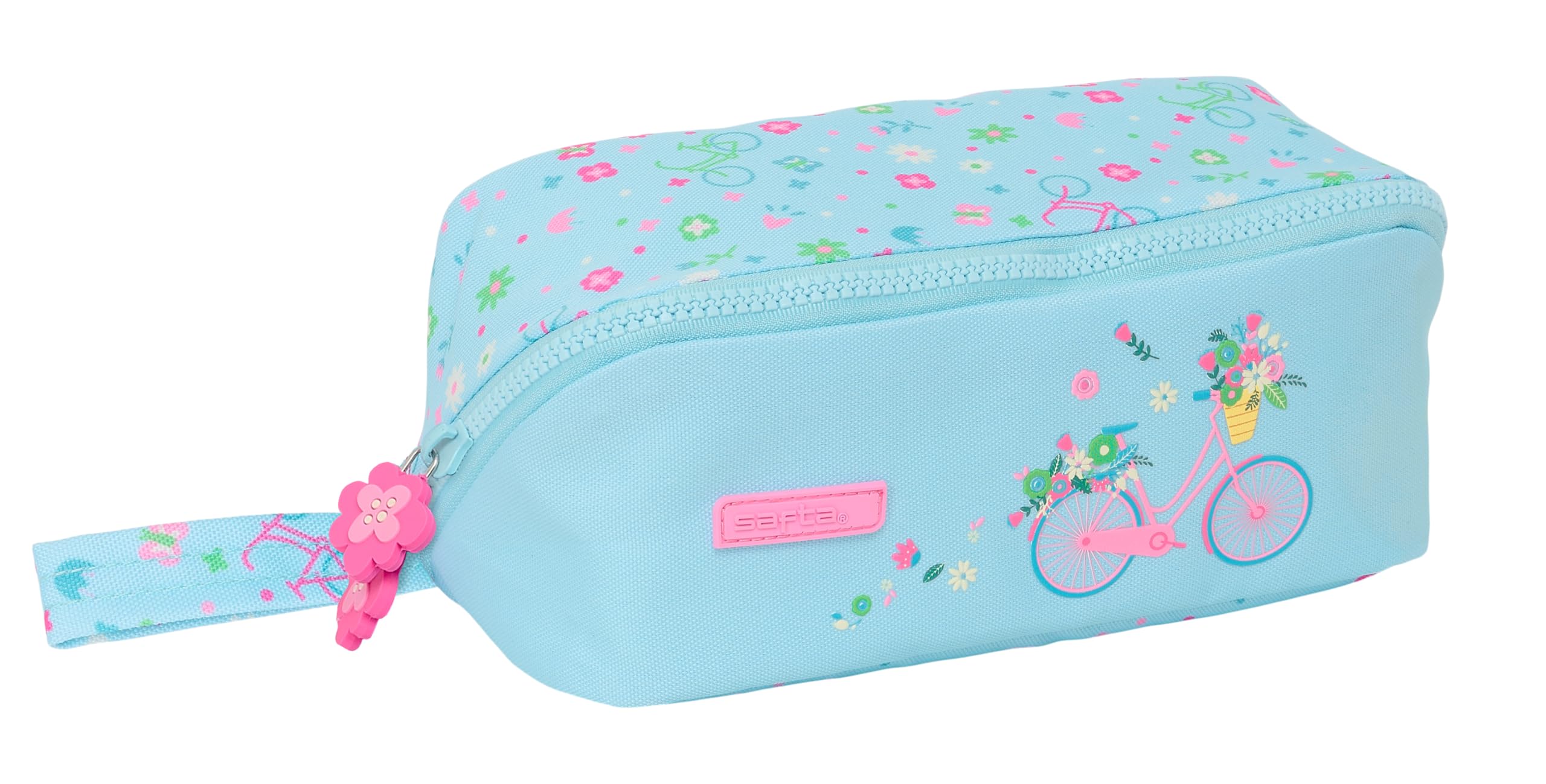 Safta - Large Square Pencil Case, Children's Pencil Case, Ideal for School Age Children, Comfortable and Versatile, Quality and Resistance, 20 x 10 x 10 cm, Blue, Blue, Estándar, Casual