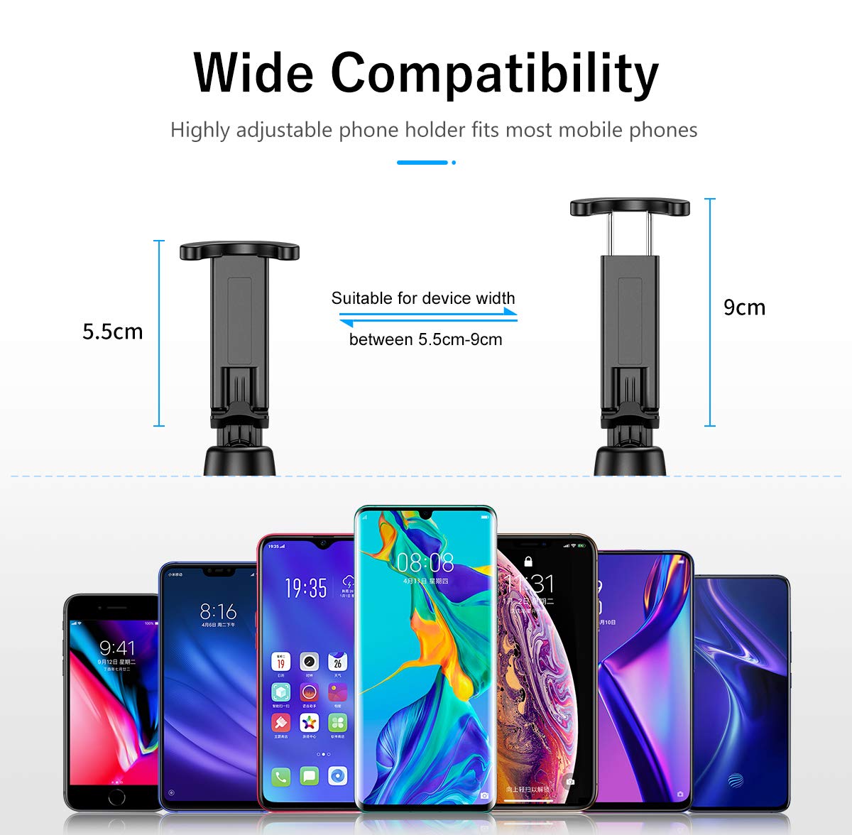 Bluetooth Selfie Stick Tripod, Mini Extendable Phone Tripod Stand with Detachable Wireless Remote 360° Rotation for iPhone 11/11 Pro/XS Max/XS/XR/X/8/7/6s/6 Plus, Samsung Galaxy S10/S9/Note, Huawei