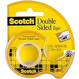 3M Double-Sided Tape with Dispenser, Permanent, 1/2