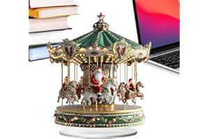 Mr Christmas Carousel - 2D Santa Home Decor - Christmas Scene Collectible Holiday Decorations - for Shelf Window Cafe Bedroom