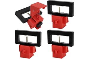 WUWEOT 4 Pack Circuit Breaker Lockout Device, 480/600V Clamp-on Breaker Lock Out Device, Extra Large Universal Single & Multi Pole Circuit Interrupter, No Lock Needed