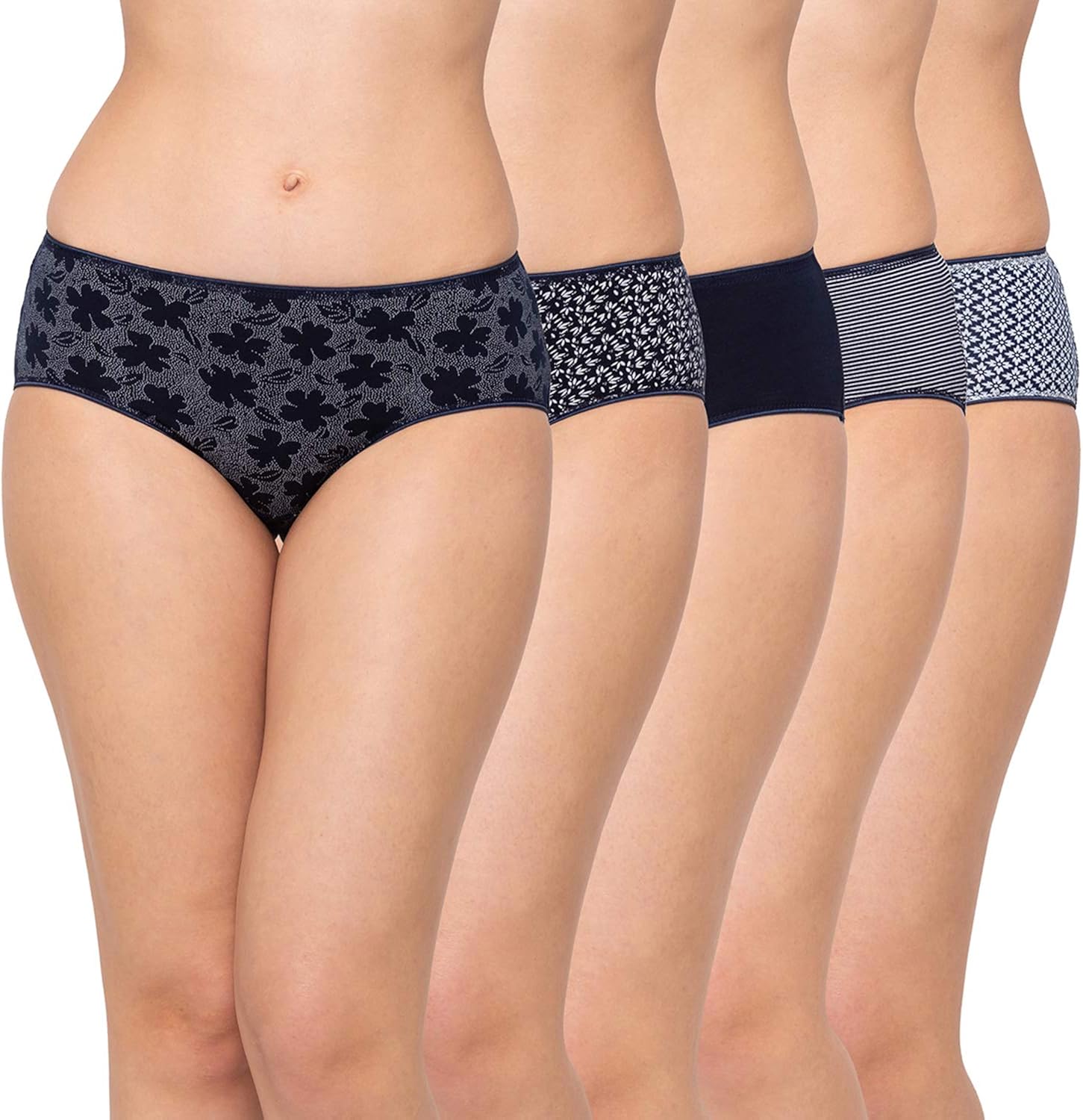 Buy Juliet Women's Pack of 5 Assorted Cotton Stretch Hipster Panties