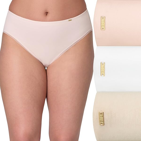 Confezione 6 Slip Hi-Cut Donna Hanes Tagless - Cotone 100%, Traspiranti, Taglia 6/M, Colori Assortiti
