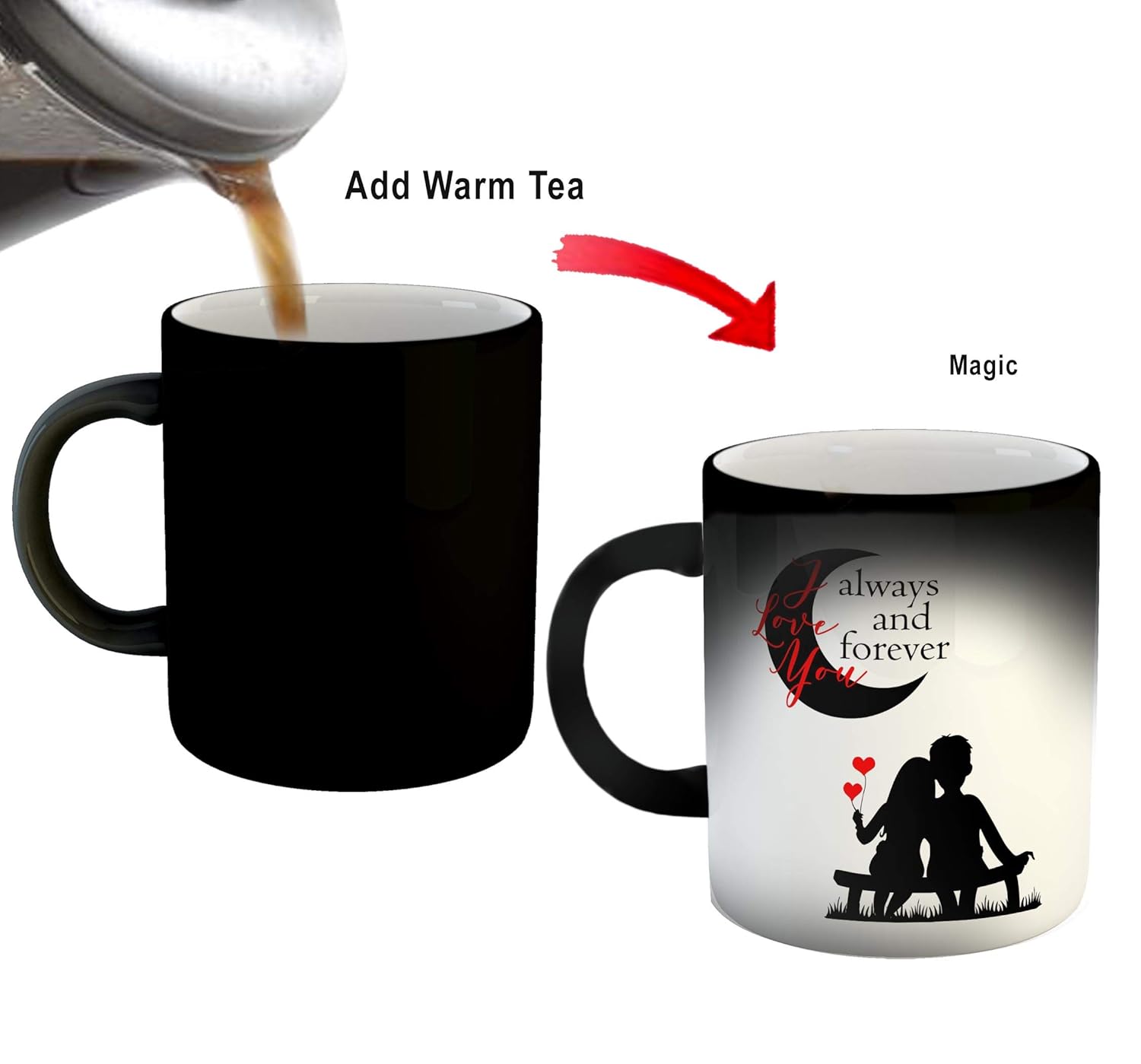 Buy iKraft® Magic Mug, Always and Forever Love Quote Printed Magic