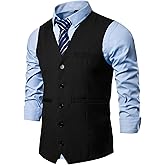 AOYOG Mens Formal Business Suit Vests 5 Buttons Regular Fit Waistcoat for Suit or Tuxedo