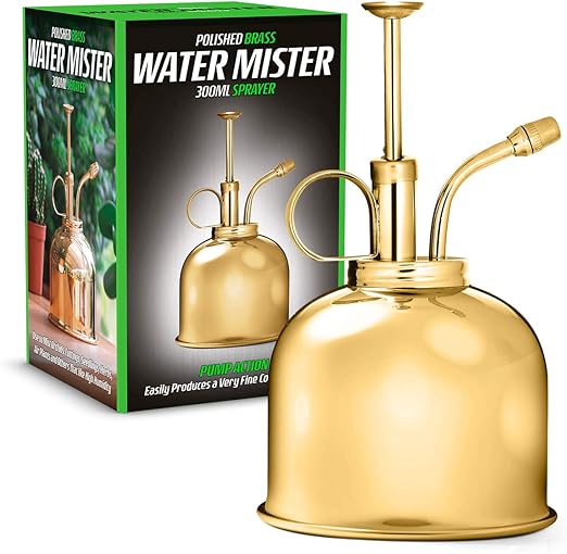 CKB LTD Polished Solid Brass Water Mister 300ml Vintage Style Premium