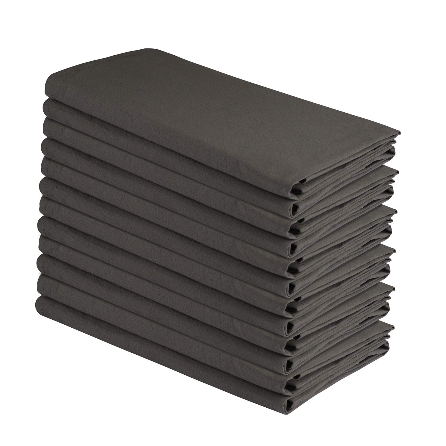 MMSD Flour Sack Dish Towels, 100% Cotton, Set Of 12 (27 X 27 Inches), Vintage Multi-Purpose Grey Kitchen Towels, Very Soft Highly Absorbent, Lint Free, Pre-Washed Tea Towels For Embroidery & Print