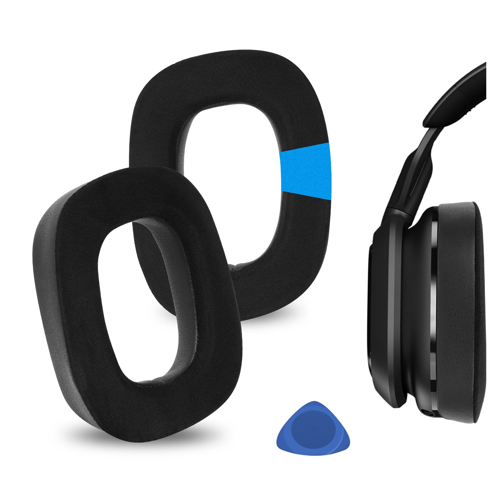 Geekria Sport Cooling-Gel Replacement Ear Pads for Logitech G Astro A30 Headphones Ear Cushions, Repair Parts (Black)